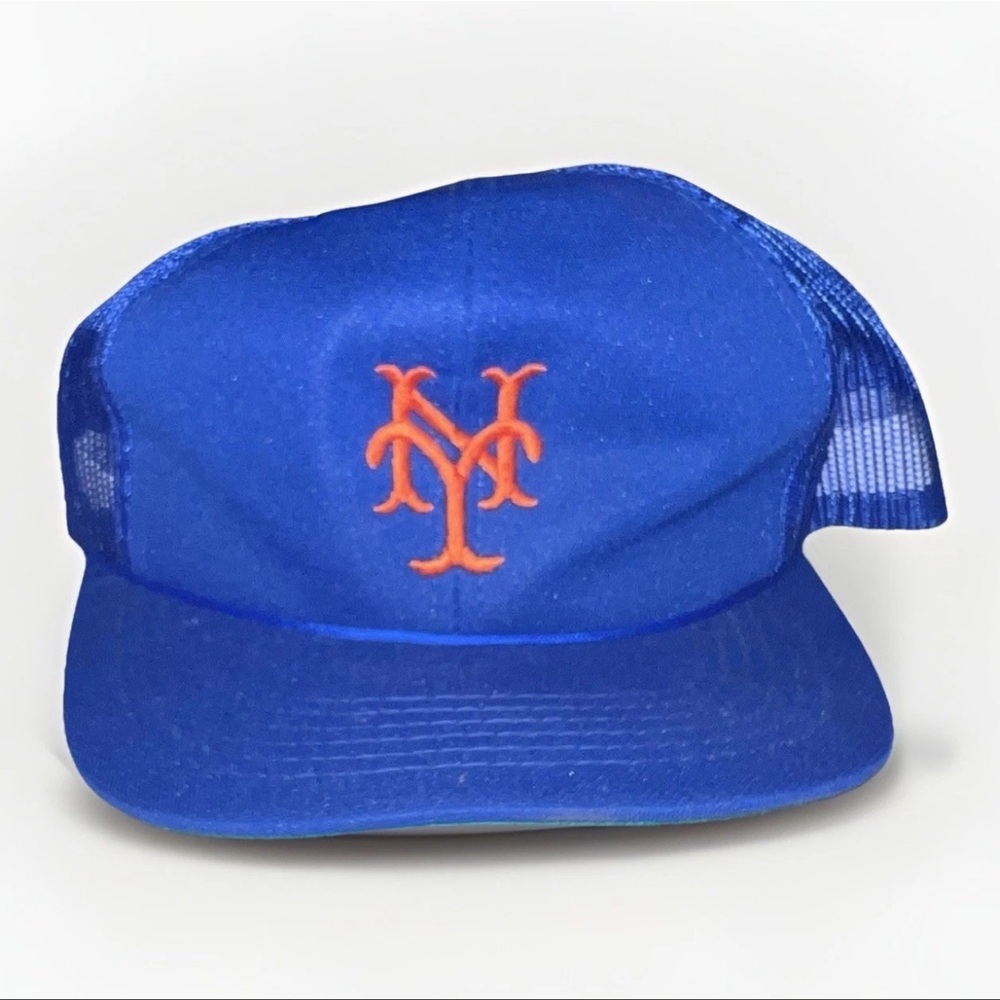 Vintage 80s New York Mets Youngan Baseball Hat Cap Snapback Plain Logo Trucker